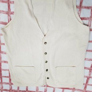 Vintage Style New York Cream Sweater Vest - Size L
